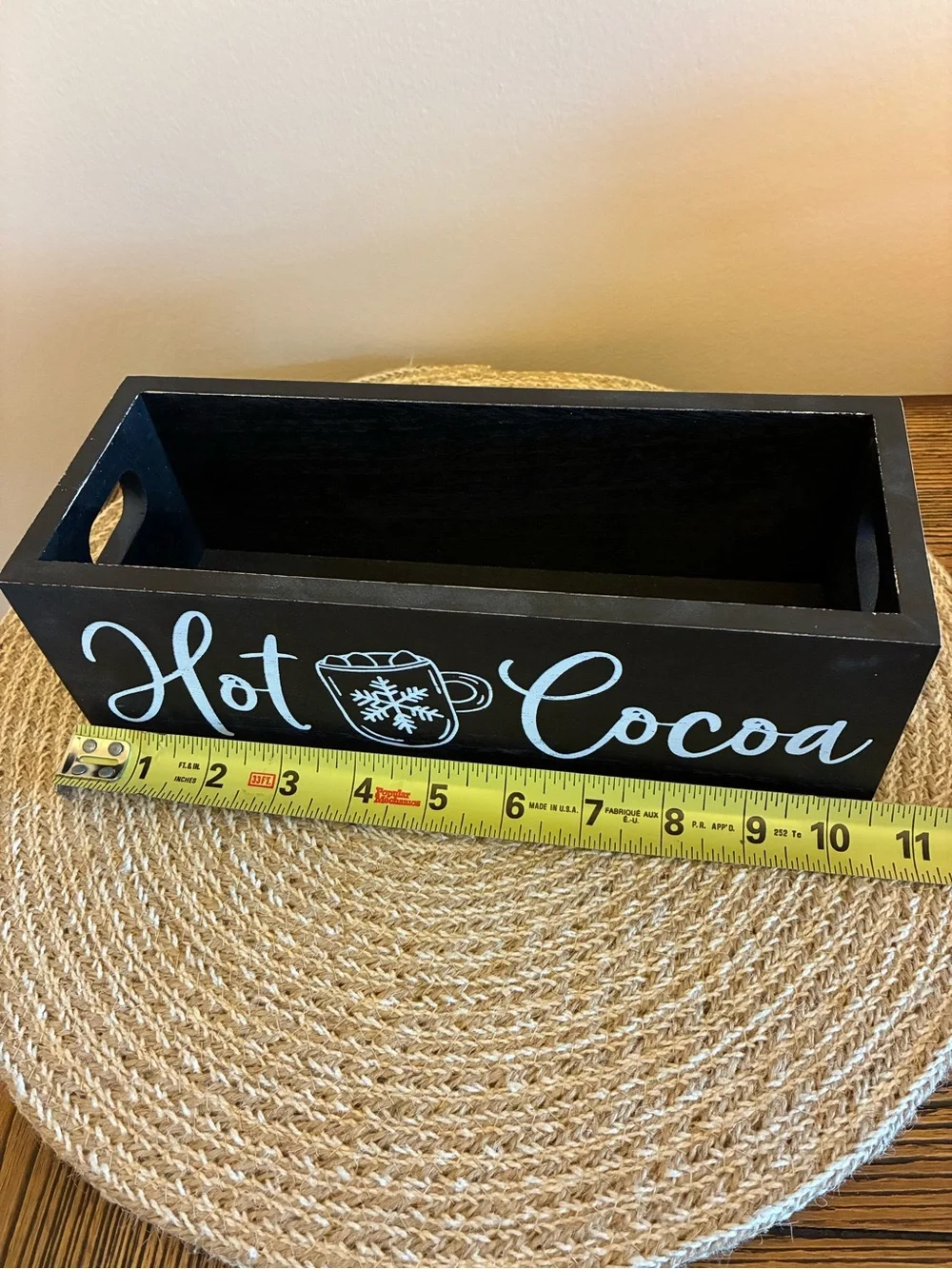 Hobby Lobby Black Wooden 'Hot Cocoa' Vanity Tray
